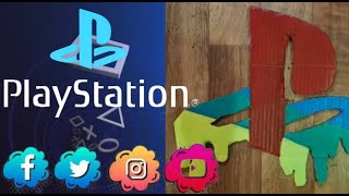 Playstation Dripping Ps Logo Cutout And Painting