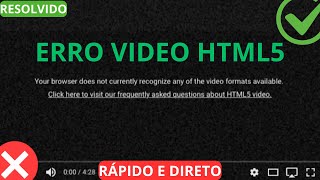 Corrigido Erro - HTML5 video file not found - Google Chrome - Solução Simples