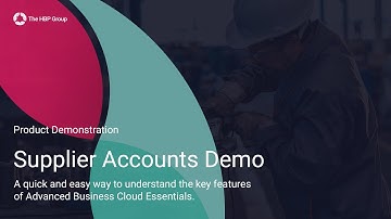 Supplier Accounts - Advanced Business Cloud Essentials Product Demo