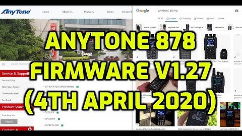 NEWS FIRMWARE - V1.27 ANYTONE 878UV-Links and Video