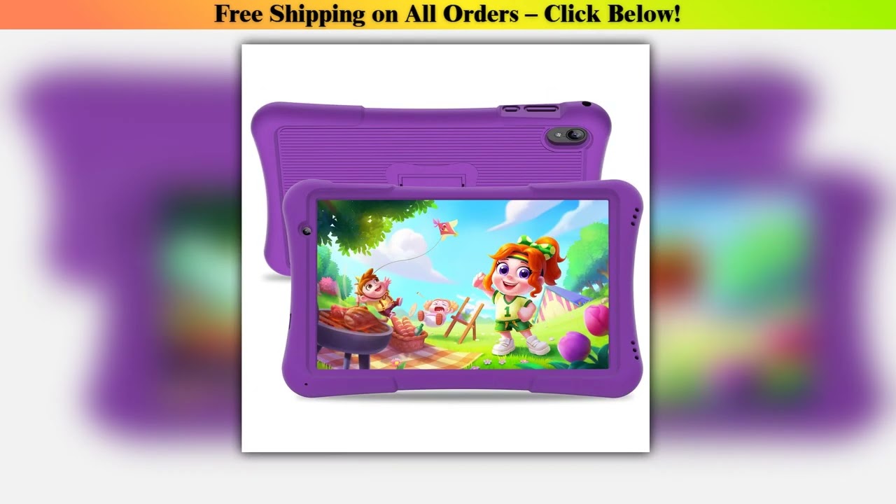PRITOM 10 inch kids Android tablet, 4GB(2+2)+32GB, Quad Core, 6000 mAh, WiFi 6, Dual Camera,