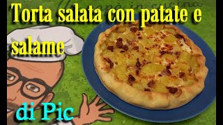 Torta salata con patate e salame di Pic Bimby Tm6 Tm5 Tm31 tm21 Thermomix