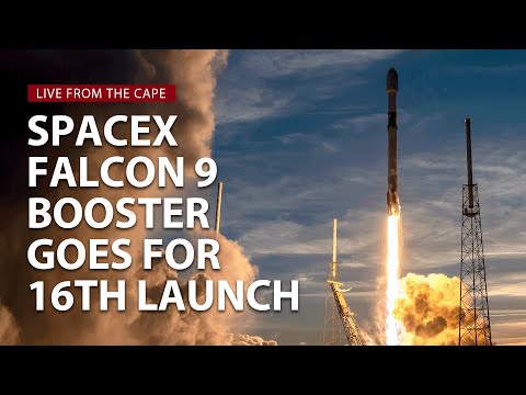 Watch live as a SpaceX Falcon 9 booster flies for a record-breaking 16th time