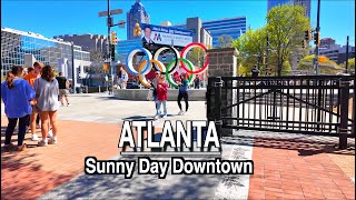 Atlanta Centennial Olympic Park Downtown Relaxing Walk Atlanta Georgia | 5k 60 | Natural City Sounds