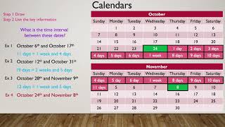 Calendar - Find Time Intervals Between Two Dates - Math is the Way Corner