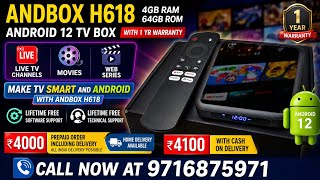 618 Andbox 4gb 64gb Android 12 TV Box with 1 yr warranty