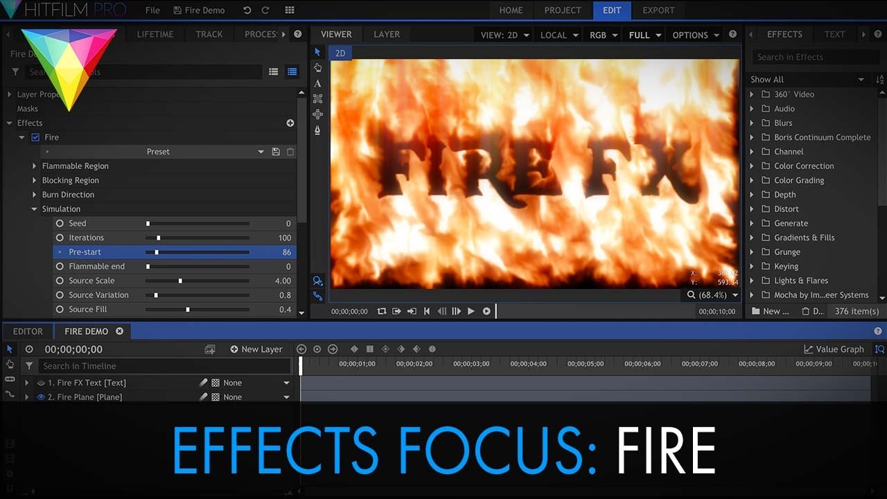 Fire Effect in HitFilm A Visual Explanation YouTube