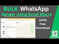 100% Free WhatsApp Bulk Message Sender Using an Excel Macro | Tamil