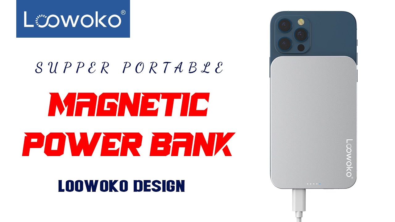 Loowoko design Portable Magnetic Power Bank 5000mAh for laptop