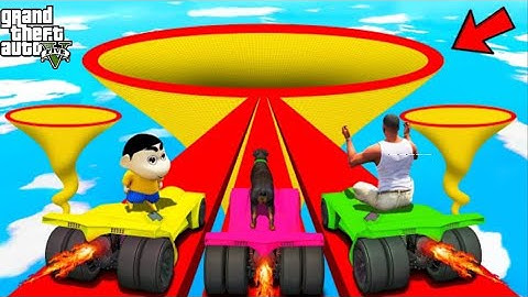 FRANKLIN TRIED IMPOSSIBLE DEEPEST GREEN TUNNEL MEGA RAMP CHALLENGE GTA 5 | SHINCHAN and CHOP GAMING
