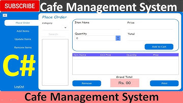 Cafe Management System in C# (Csharp) - Quick Overview