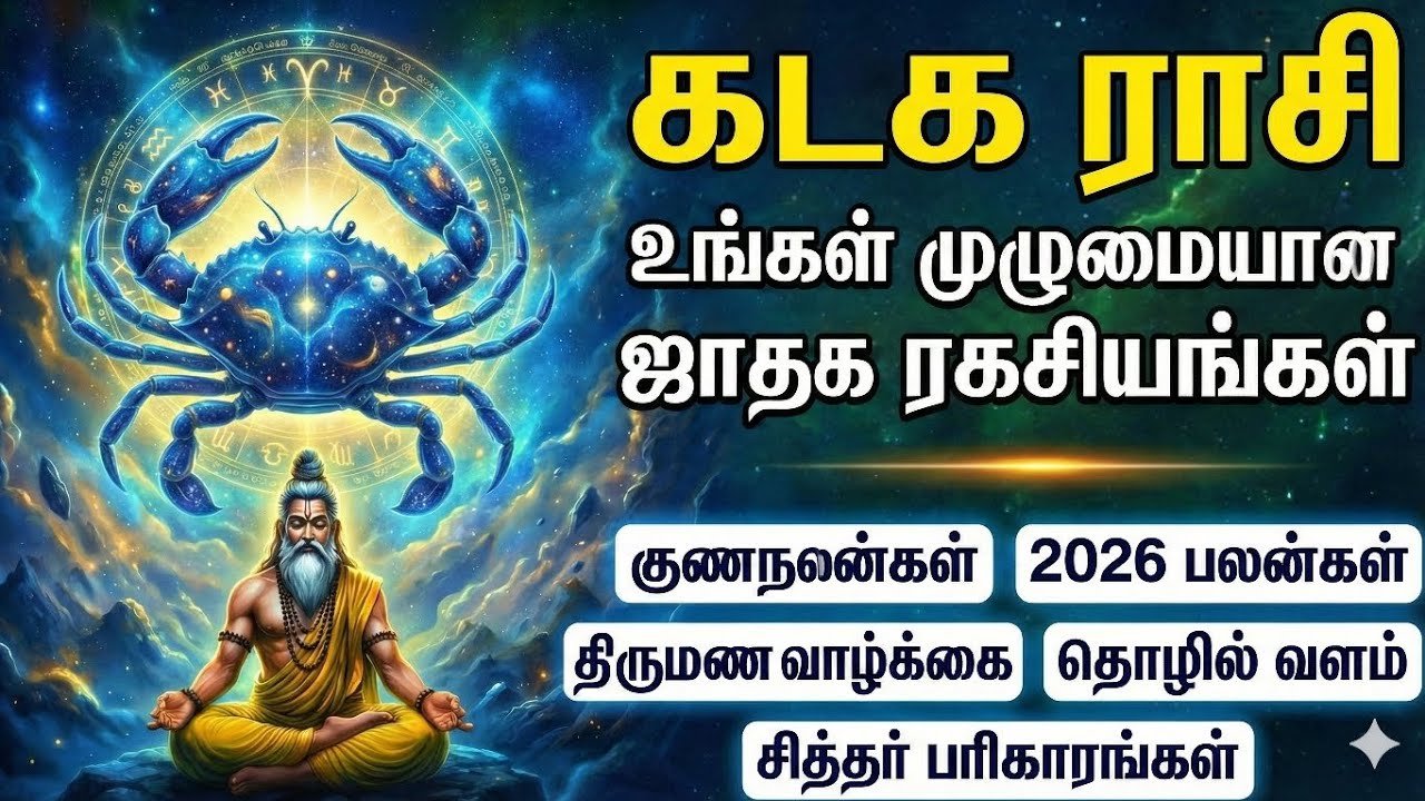 கடக ராசி: இனி நீங்கள் தான் ராஜா! 2026 முழுமையான ஜாதக ரகசியங்கள் | Kadaga Rasi 2026 Predictions Tamil
