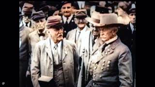Rare Footage of Civil War Veterans Doing the Rebel Yell in color