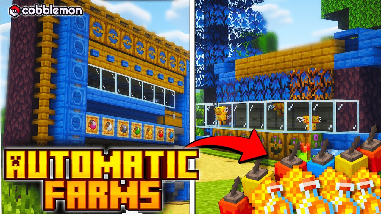 Как построить 3 автоматические фермы в Кобблмоне (Абрикосовая, Медовая и Соты)