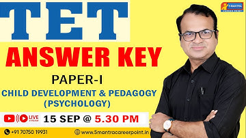 TS TET 2023 ANSWER KEY | PAPER-1 | CHILD DEVELOPMENT & PEDAGOGY | ANSWER KEY EXPLANATION | Dr.RIYAZ