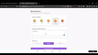 MeDo Build full stack Apps (MoodMate) With No Code AI Platform