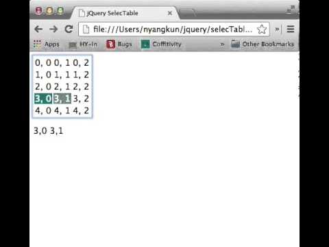 jQuery selecTable