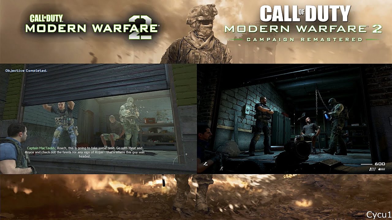 Call of Duty Modern Warfare 2 Original vs Remastered Side by Side  Walkthrough Part 1 -S.S.D.D. 