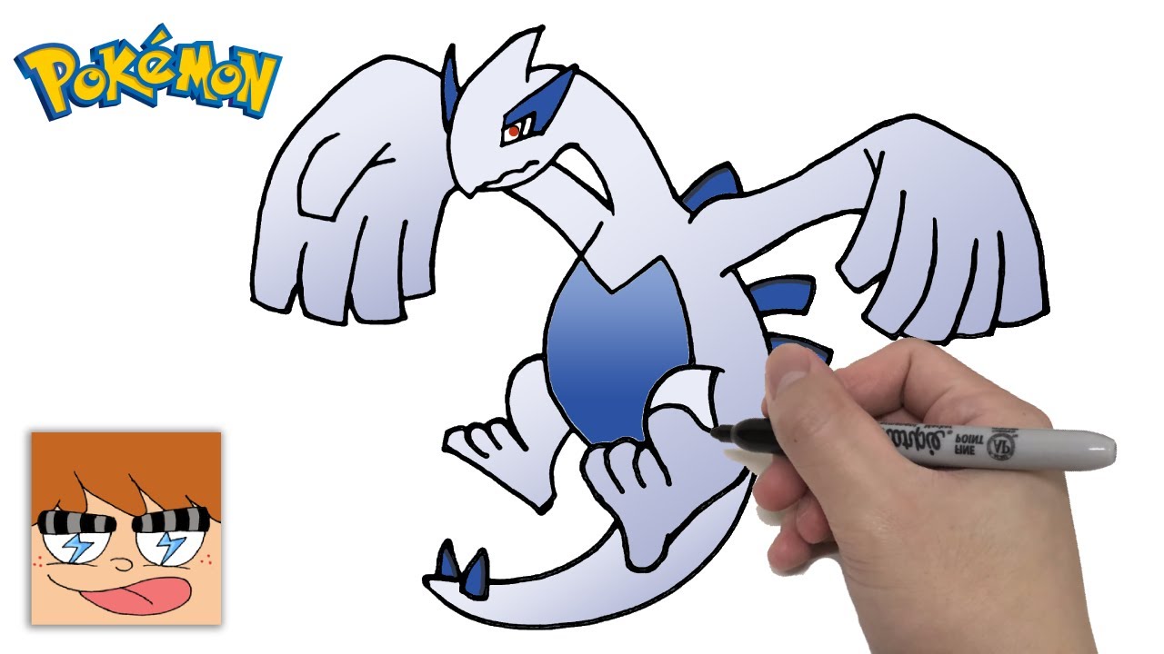 Como Desenhar LUGIA, POKÉMON, FÁCIL