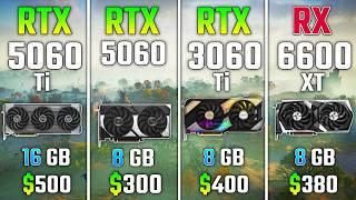 RTX 5060 Ti vs RTX 5060 vs RTX 3060 Ti vs RX 6600 XT | Test in 7 Games