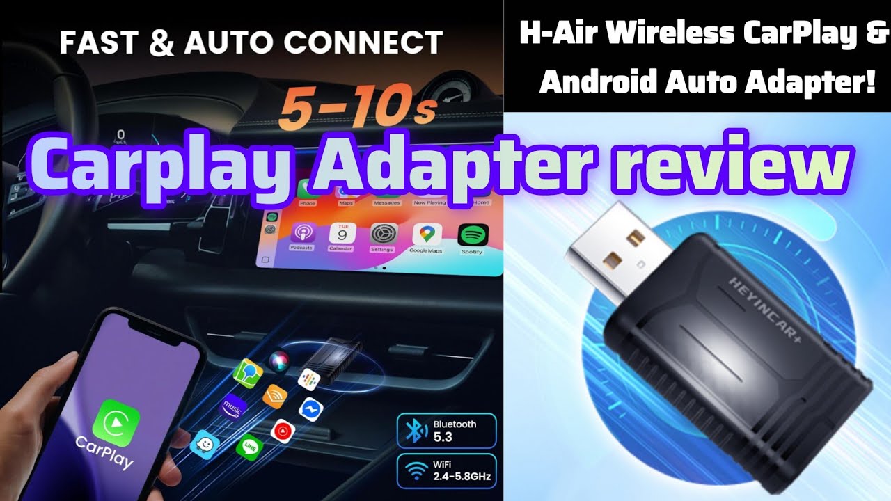 H-Air Wireless CarPlay & Android Auto Adapter (2025) – Best Plug & Play Upgrade! No Lag @nexvolt1