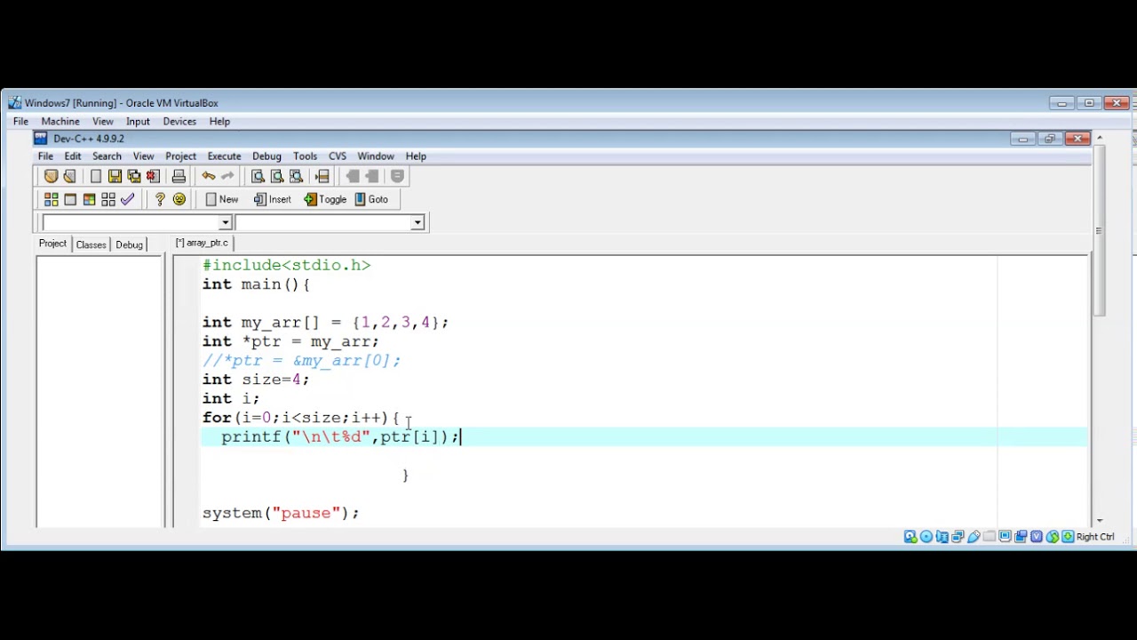 Defining a pointer to the array in C programming - YouTube