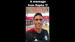 A message from Rapha  SHORTS  ManUtd football  oldtrafford raphaelvarane varane premierleague