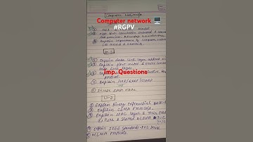 Computer network | Important Questions | Rgpv | #rgpv #csstudents, #engineeringexams, #lnctians