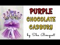 Cara mudah buat bouquet coklat ll tema purple ll buket simple