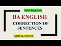 BA English Correction of Sentences | BA English Correction Rules