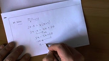 Higher Unit 3 Nov 2009 Calculator Paper 14 Q13 Solving a Linear Equation with a Fraction Term.wmv