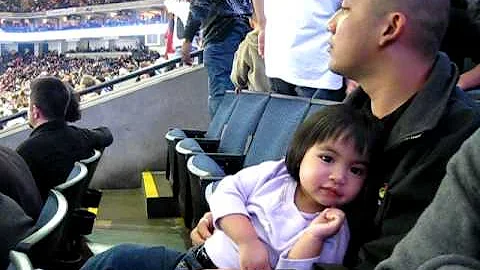 At the Oracle Arena watching the Warriors game. April 2, 2010.