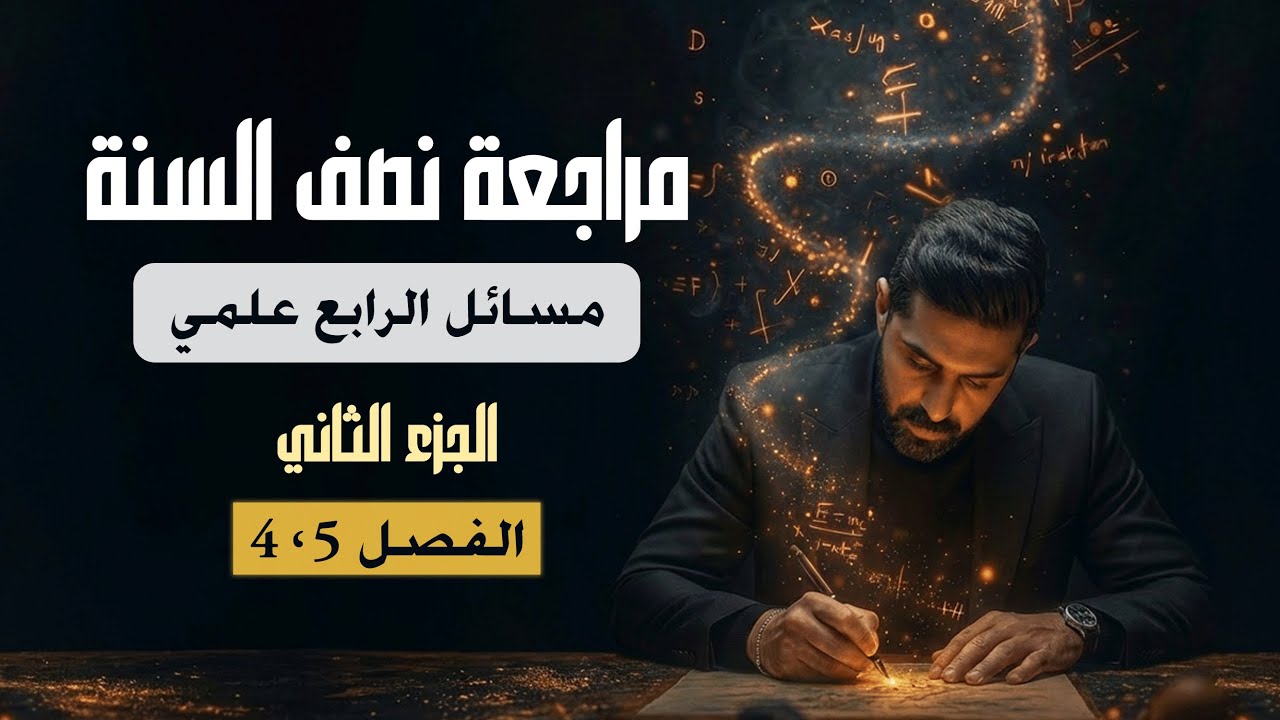 مراجعة نصف السنة || مسائل الرابع العلمي ||  الجزء الثاني || الفصول (4-5)