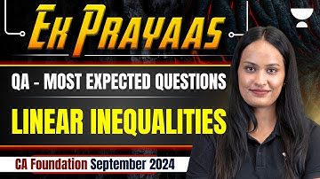 Linear Inequalities | QA - Most Expected Questions | CA Foundation Sep 2024 | Shivani Sharma
