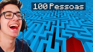 testei o QI de 100 PLAYERS em um labirinto no minecraft…