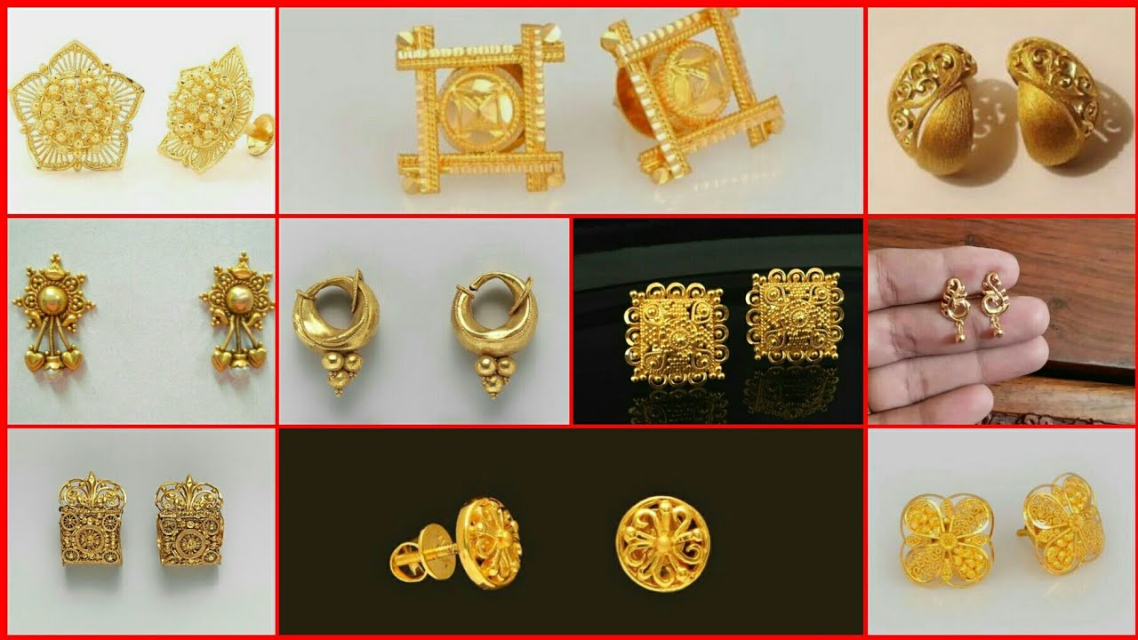 Small Light Weight Gold Plated AD stone Pearl stud Earrings tops | Cry –  Indian Designs