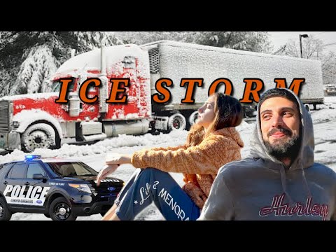 მოყინული გზები| ზამთრის შტორმი| პოლიციის ინსპექტორი ამერიკაში| ავარიები | Car Sliding Crash | Vlog