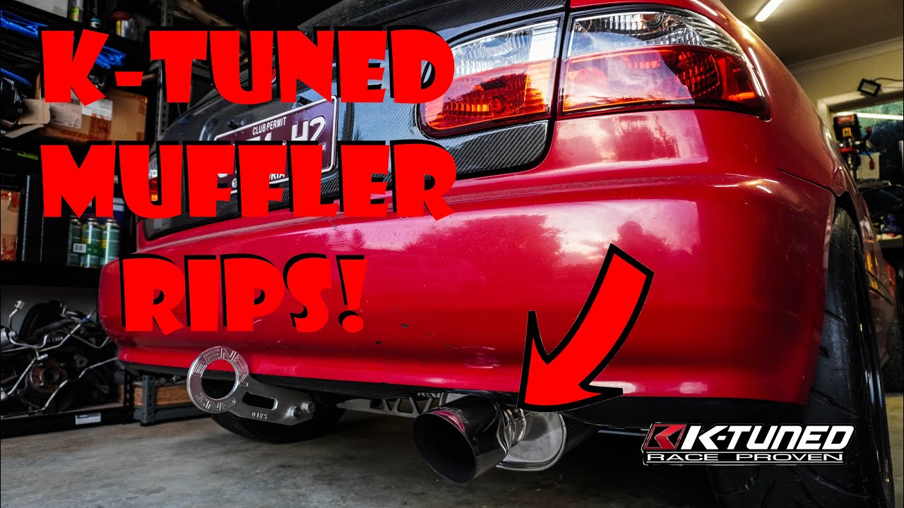 K-Tuned Universal Oval Muffler Installation  B16 Eg Civic Revs, Exhaust  Sound, Drive By 