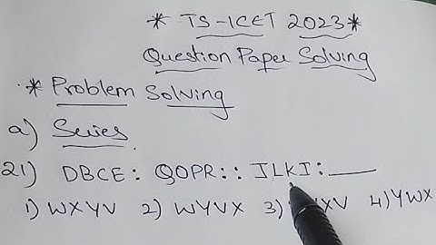 TS ICET 2023 SOLVED QUESTION PAPER ||TS ICET  series problems solving
