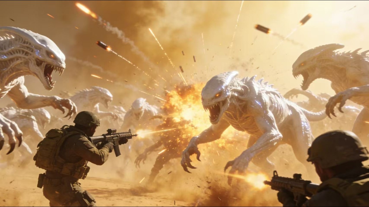 【FULL MOVE】Surrounded by alien beasts, the expedition team fought their way out with gunfire.
