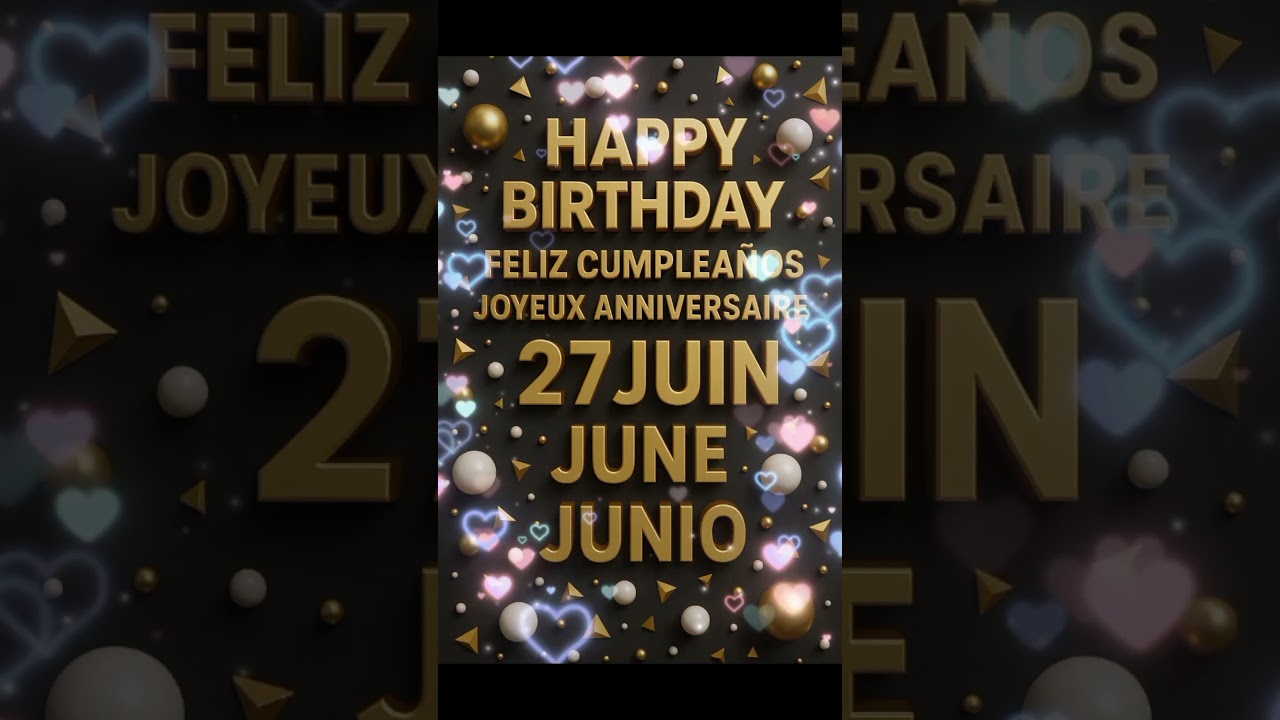 "Joyeux Anniversaire ! | 27 / June / junio / juin 2025 | Happy Birthday - Feliz Cumpleaños"