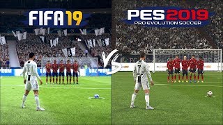 FIFA 19 vs PES 2019 | Free Kicks Comparison screenshot 4