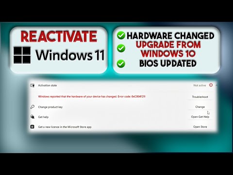 Windows 11 Activation Fix | After BIOS Update & Hardware Change | 2024 (0xC004F211)