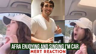 Afra Saraçoğlu Enjoying And Singing In Car Mert Ramazan Demir Reaction