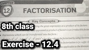 8th class | 12.Factorisation chapter | Exercise - 12.4 |All sums|8th class maths 12th chapter 12.4