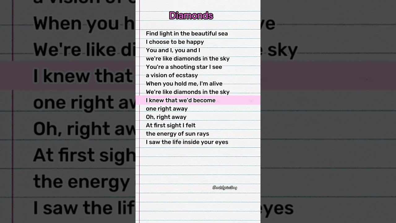 Diamonds - Rihanna #learnenglish #shortslyricssong #song