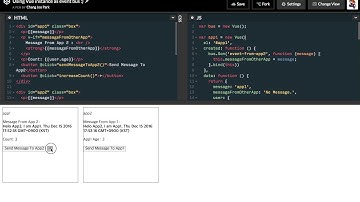Vue.js communicate between vue instance using event bus
