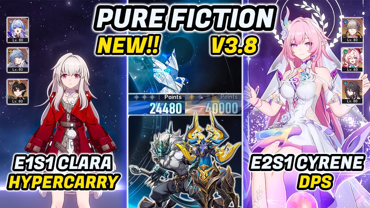 NEW! Pure Fiction 4 | E1S1 Clara & E2S1 Cyrene DPS | HSR 3.8