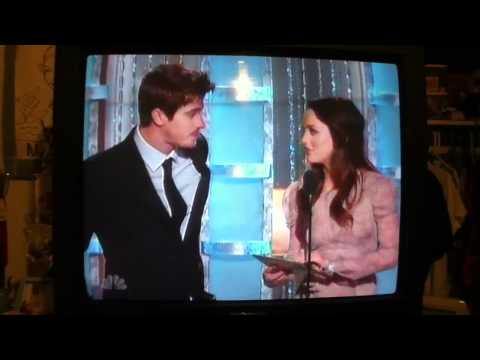 Leighton and Garrett Presenting at the Golden Globes