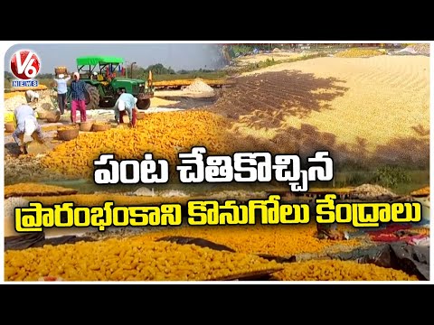 Farmers Struggling To Sell Their  Maize Crop Due To Delay Of Procurement Centers  | Jagtial Dist | - V6NEWSTELUGU